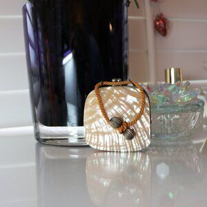 Antique Mother of Pearl Coin Purse | Edwardian Shell Bag with Rope Handle